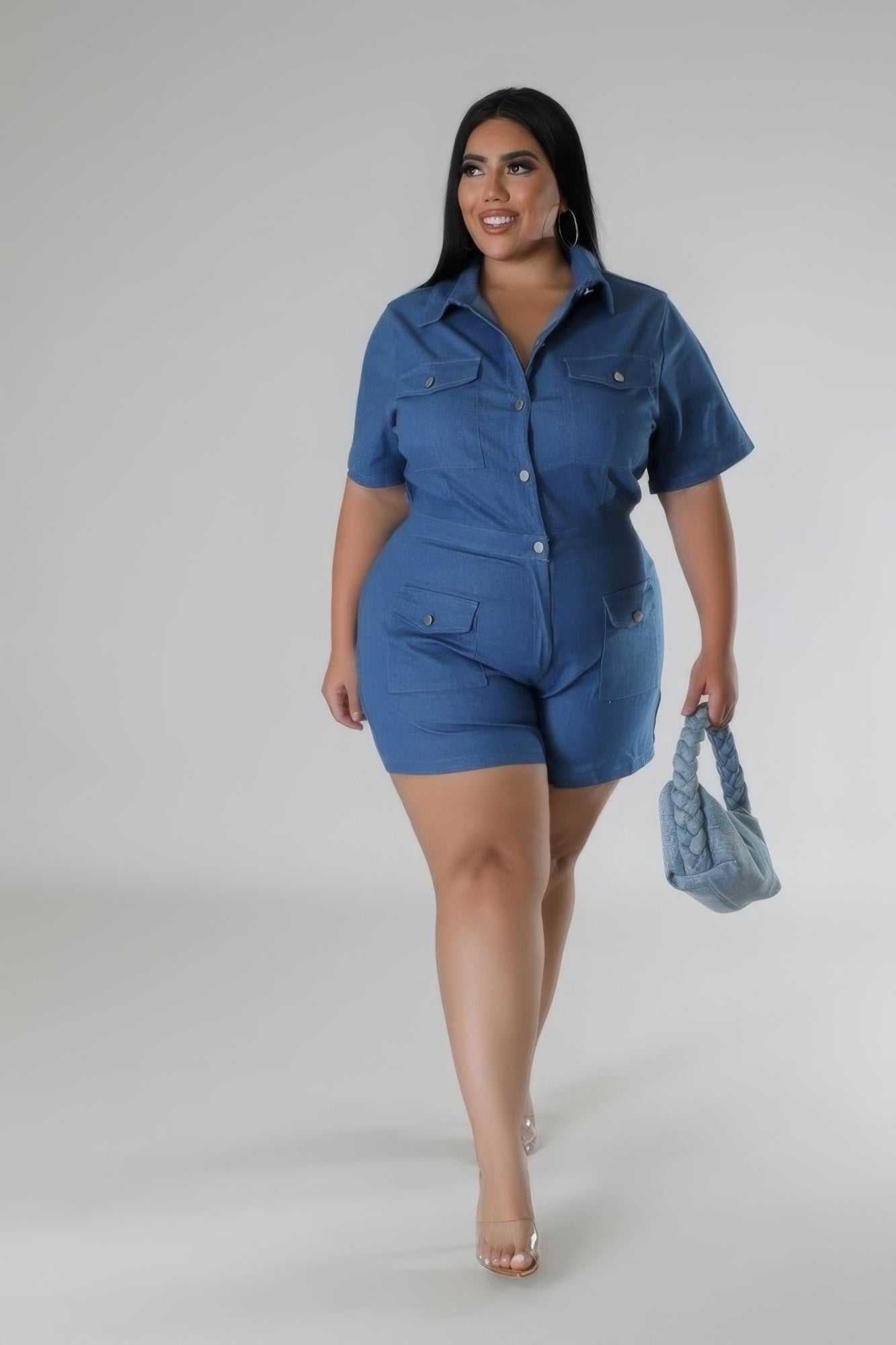Semi-stretch Romper JoySkyBoutique