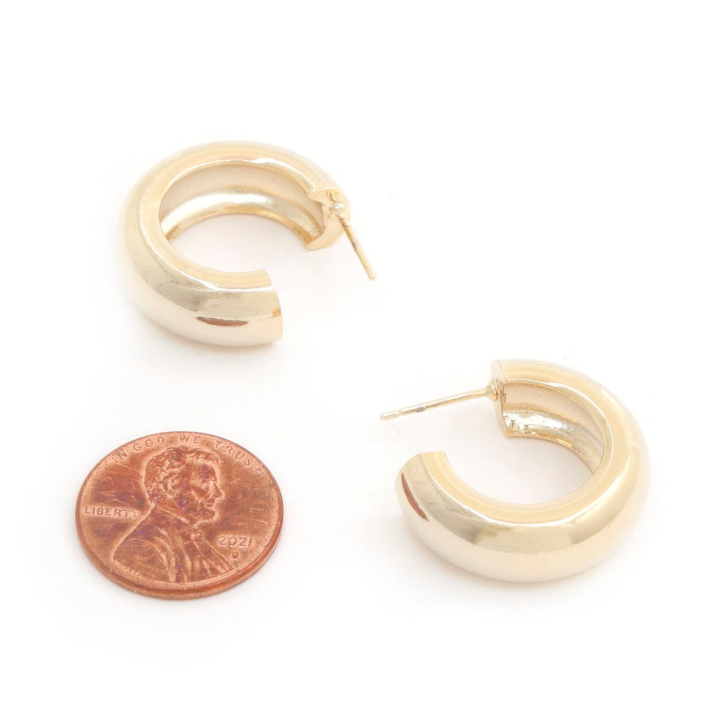 Rope Rhinestone Open Hoop Gold Dipped Earring JoySkyBoutique