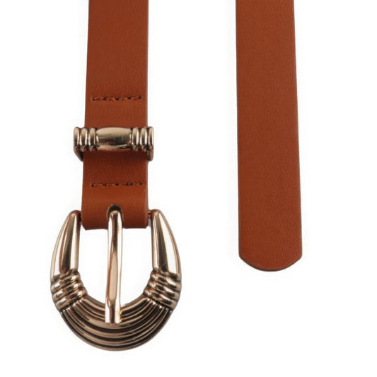 Metal U Buckle Skinny Belt 3 Pc Set JoySkyBoutique