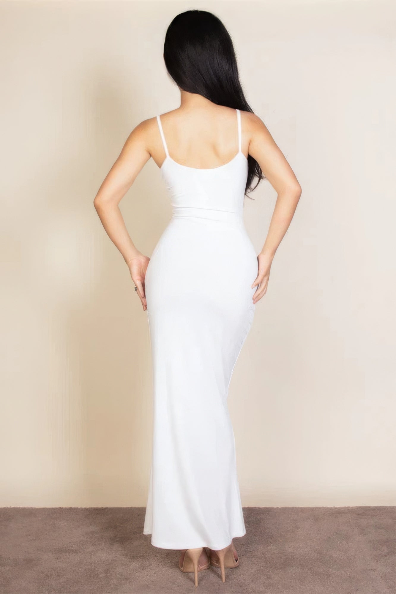 Ribbed Mermaid Hem Camisole Maxi Dress JoySkyBoutique