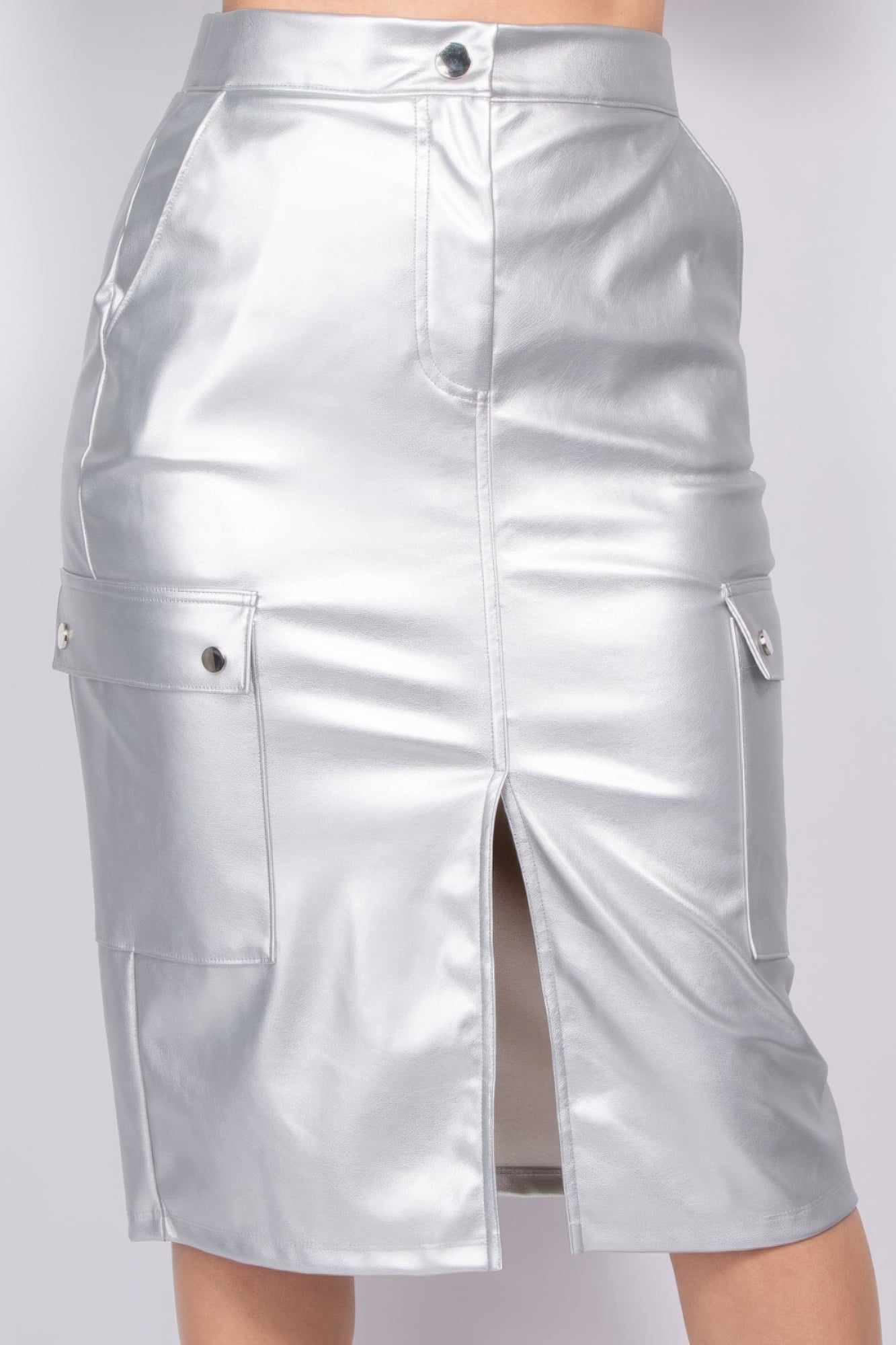 Faux Leather High-rise Cargo Skirt JoySkyBoutique