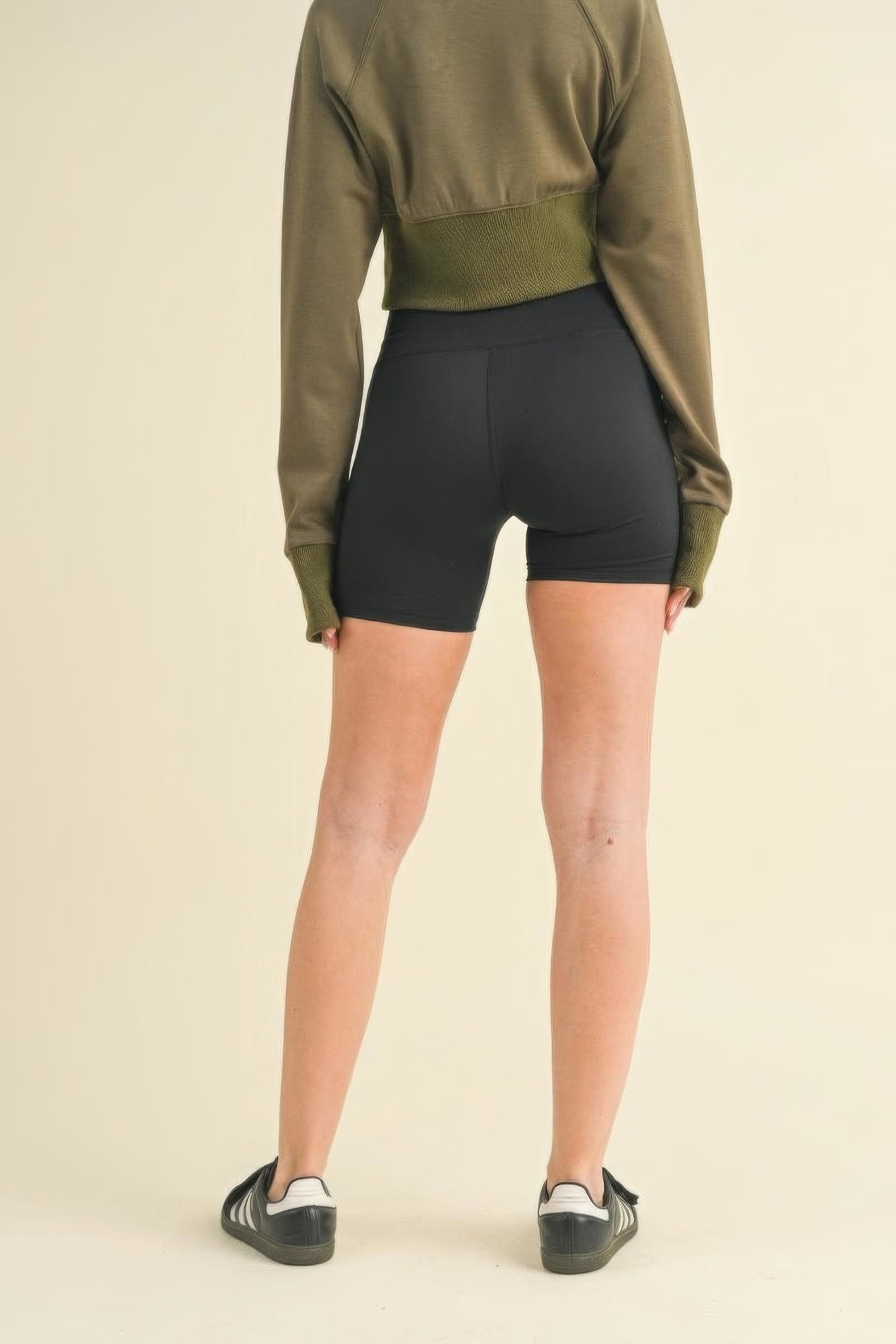 Ruched Waist Biker Shorts JoySkyBoutique