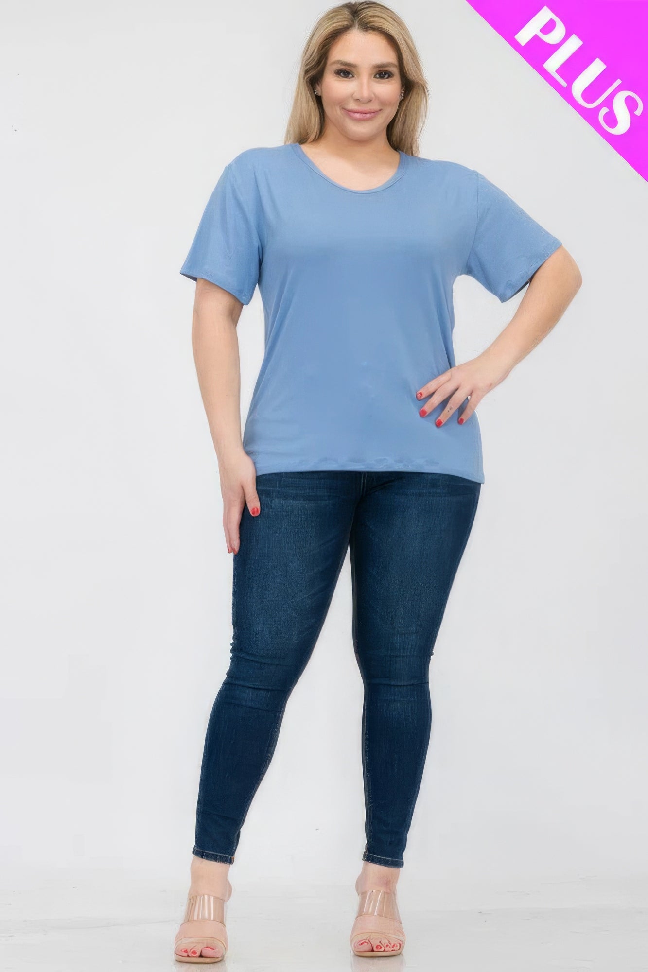Plus Size Basic Short Sleeve T-shirt JoySkyBoutique