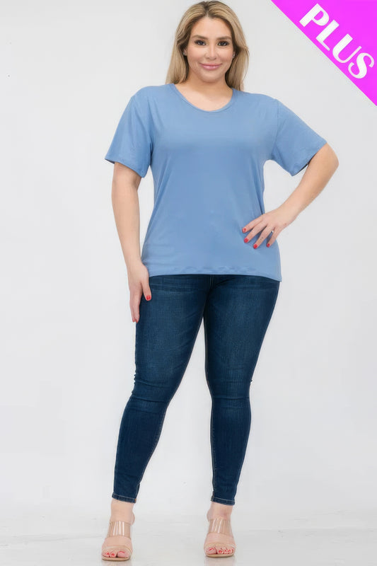 Plus Size Basic Short Sleeve T-shirt JoySkyBoutique
