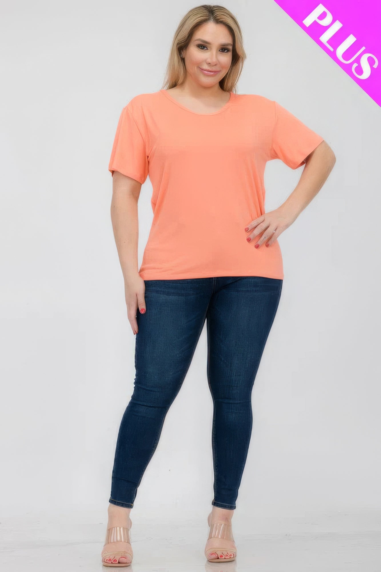 Plus Size Basic Short Sleeve T-shirt JoySkyBoutique