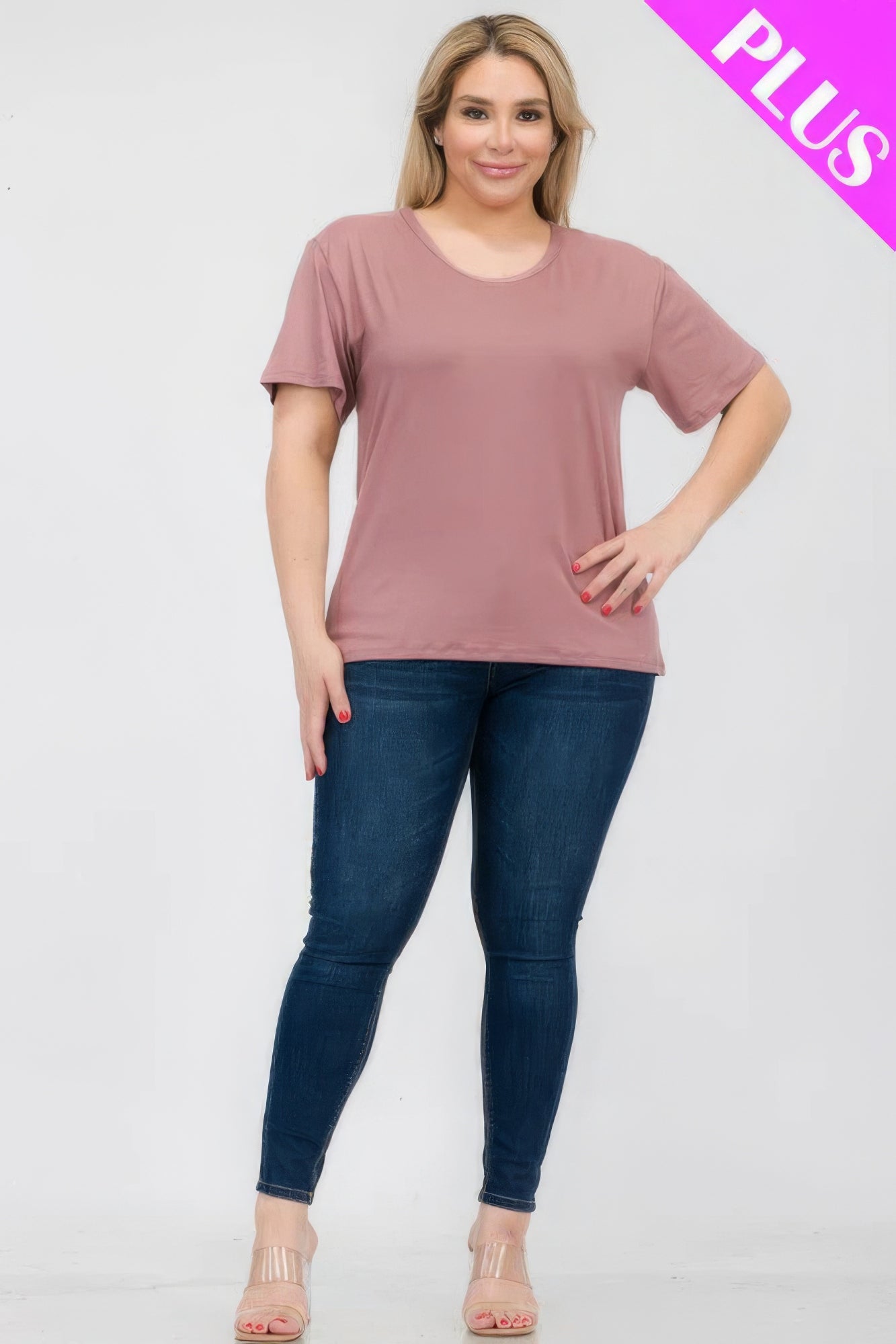 Plus Size Basic Short Sleeve T-shirt JoySkyBoutique