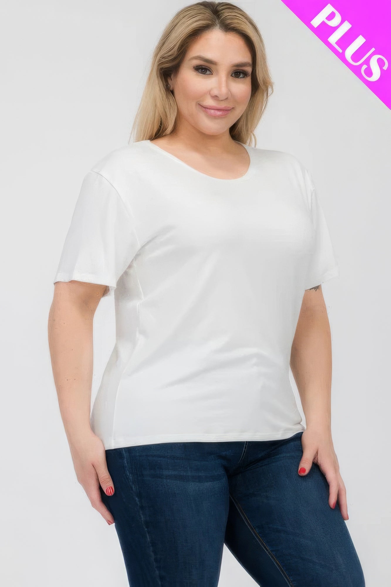 Plus Size Basic Short Sleeve T-shirt JoySkyBoutique