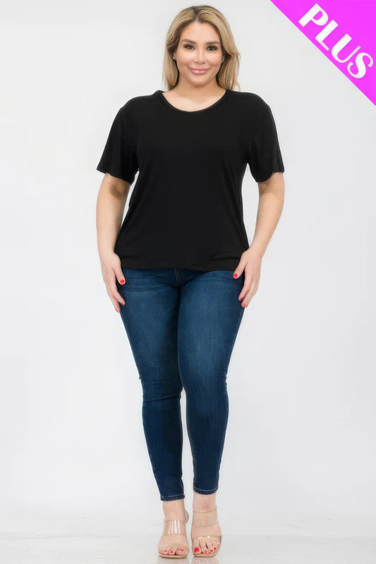 Plus Size Basic Short Sleeve T-shirt JoySkyBoutique