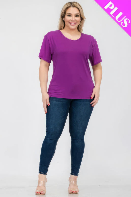 Plus Size Basic Short Sleeve T-shirt JoySkyBoutique