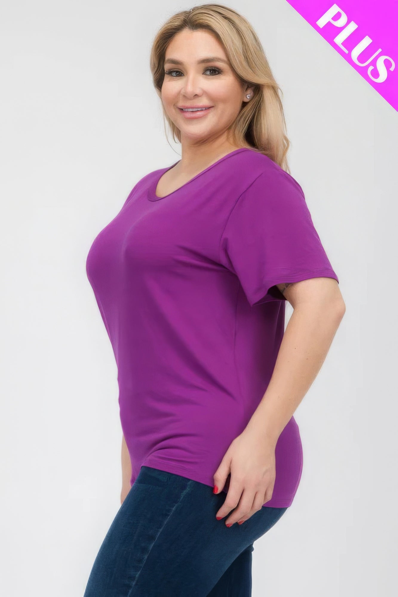 Plus Size Basic Short Sleeve T-shirt JoySkyBoutique