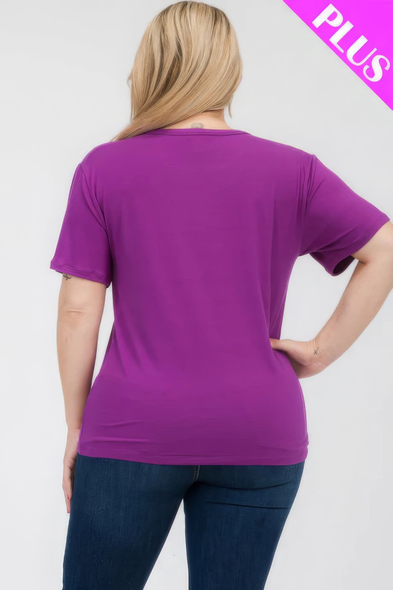 Plus Size Basic Short Sleeve T-shirt JoySkyBoutique