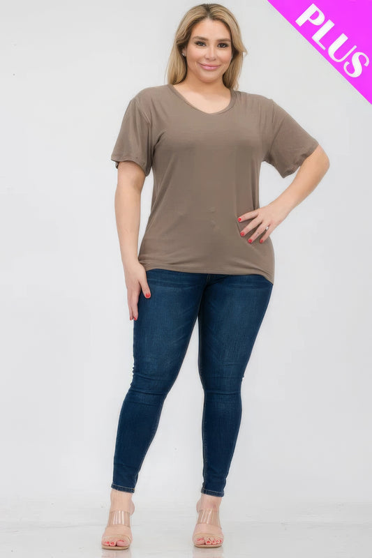 Plus Size Basic Short Sleeve T-shirt JoySkyBoutique