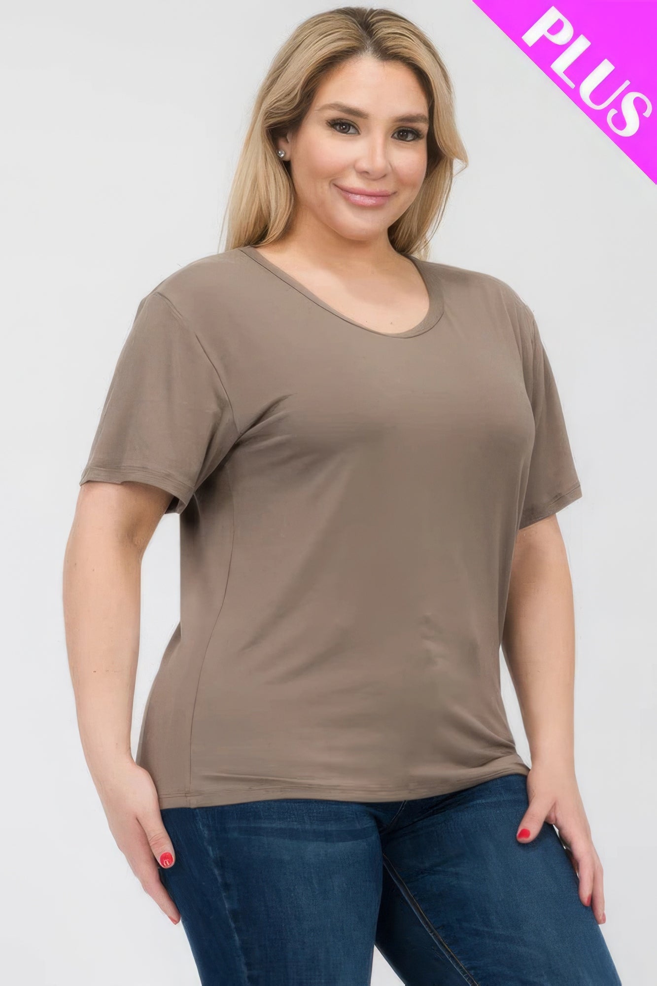 Plus Size Basic Short Sleeve T-shirt JoySkyBoutique
