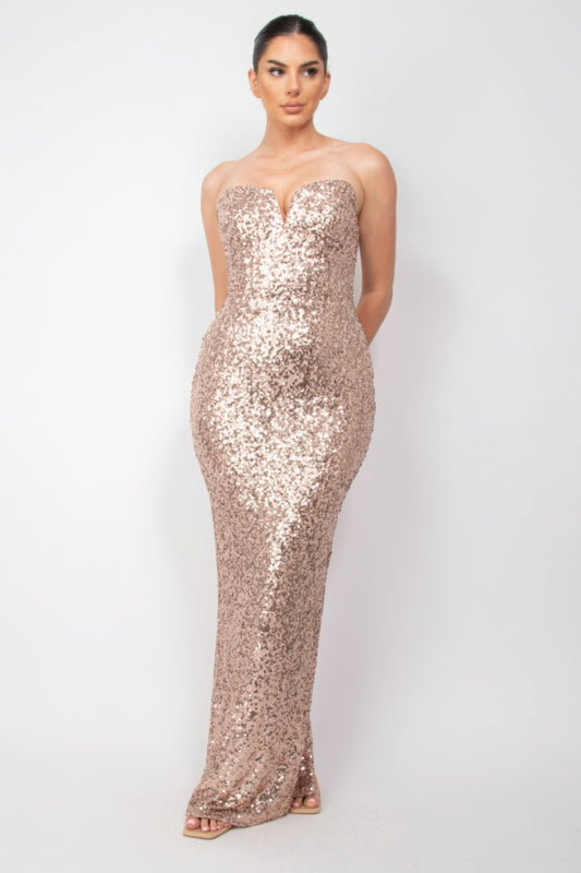 Sequin V-bar Crisscross Tube Dress JoySkyBoutique