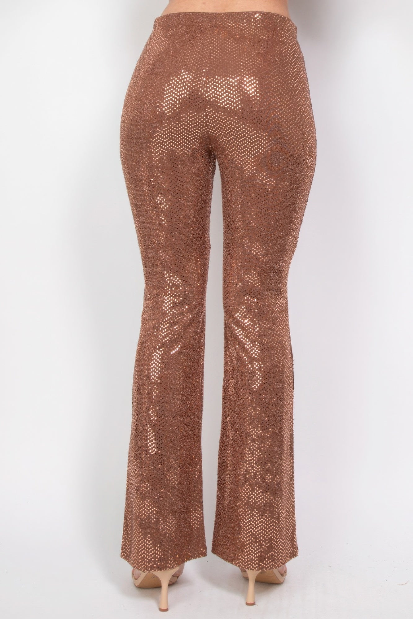 Sequined Fit & Flare Midrise Pants JoySkyBoutique