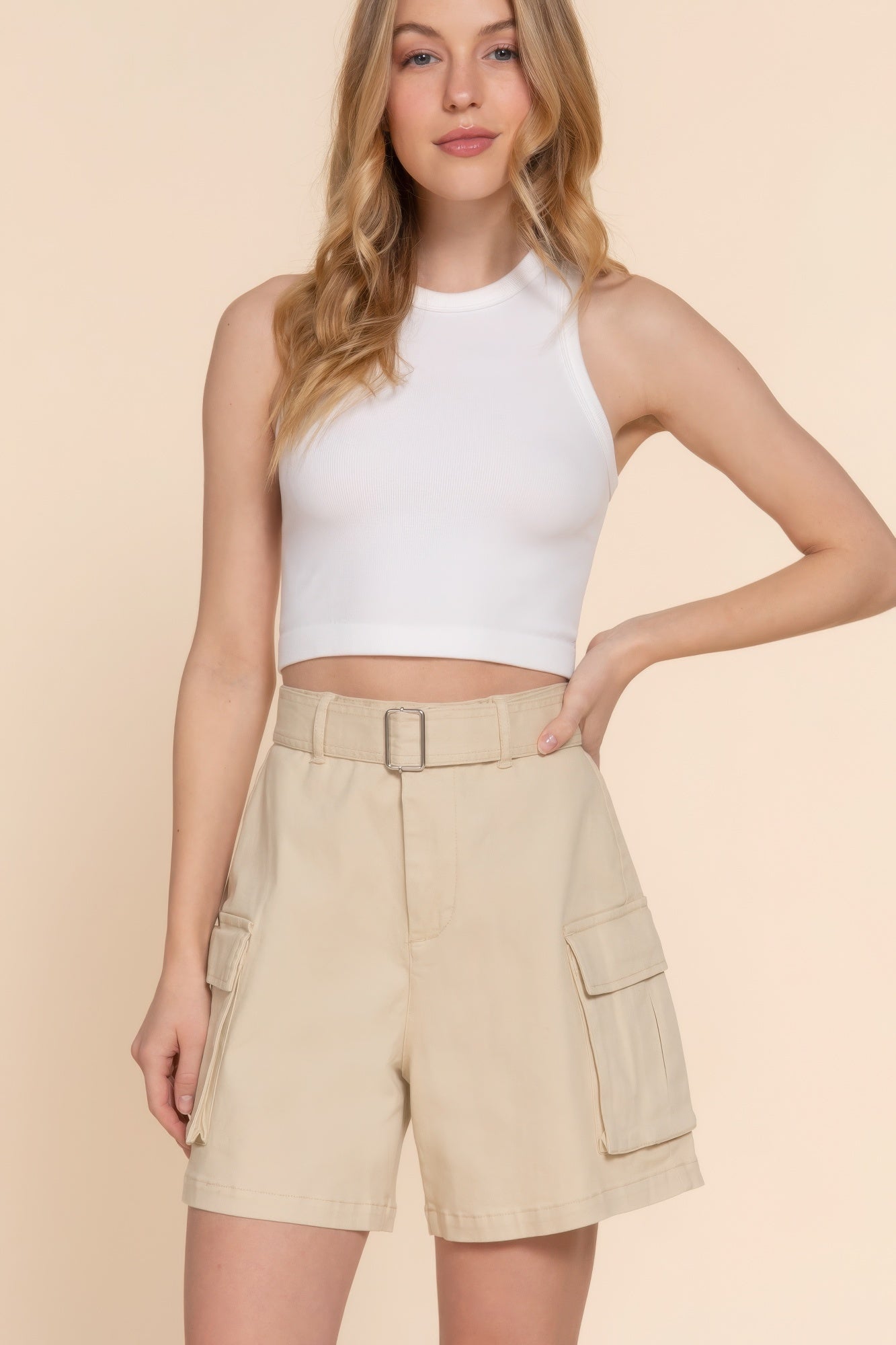 Belted Cargo Shorts JoySkyBoutique