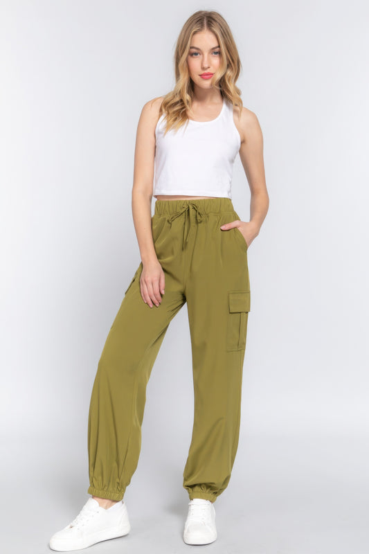 Light Weight Stretch Woven Cargo Jogger Pants JoySkyBoutique