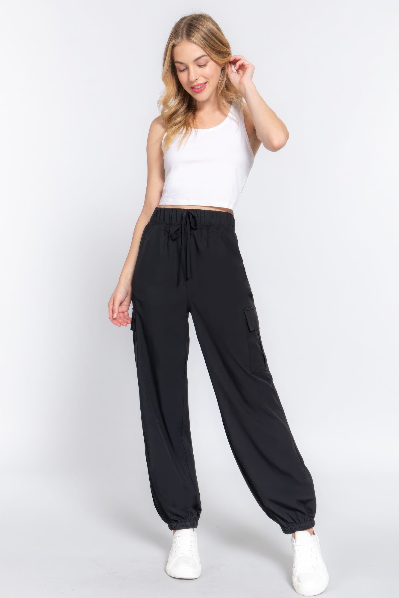 Light Weight Stretch Woven Cargo Jogger Pants JoySkyBoutique