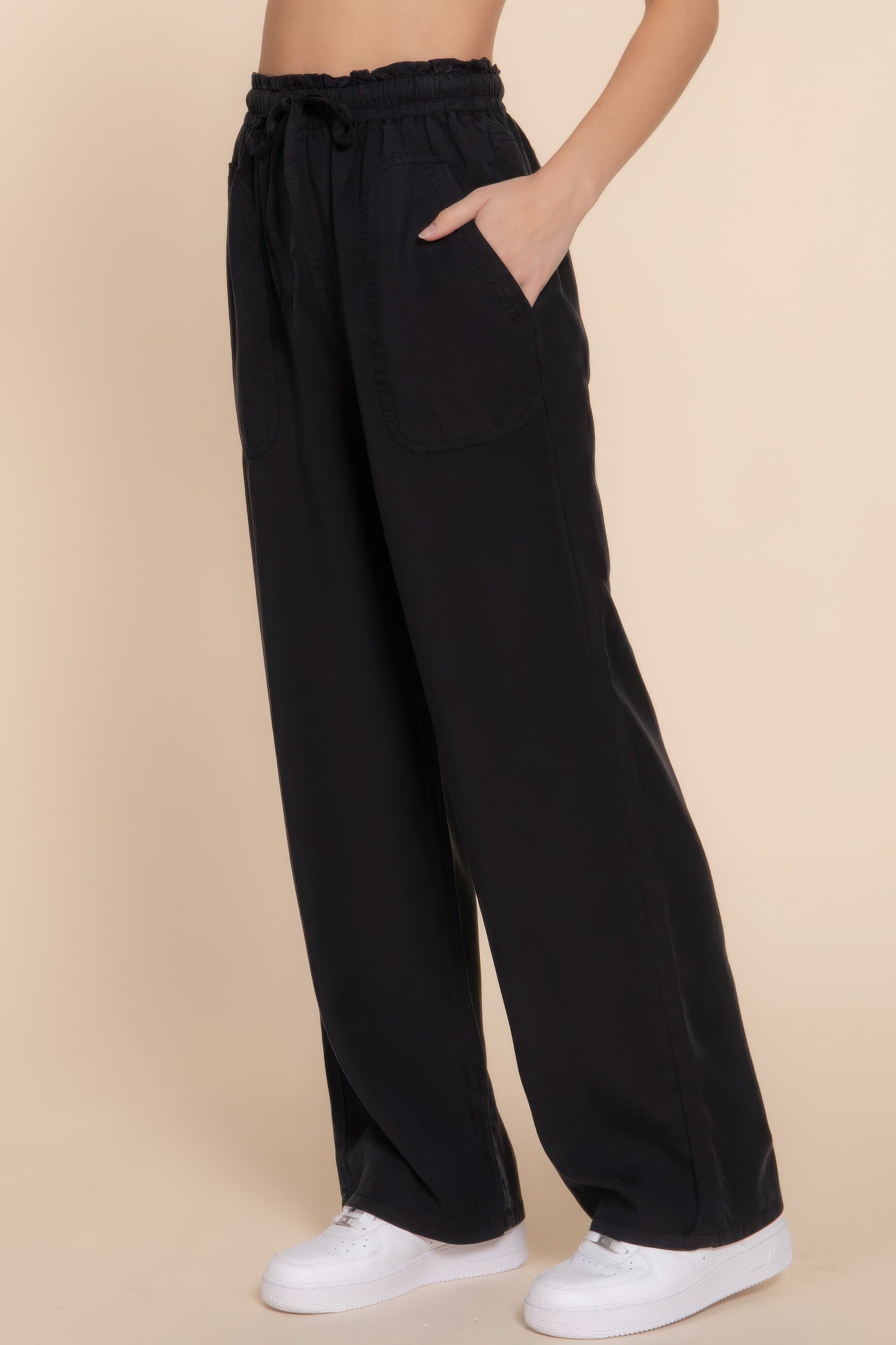 Elastic Waist Tencel Long Pants JoySkyBoutique