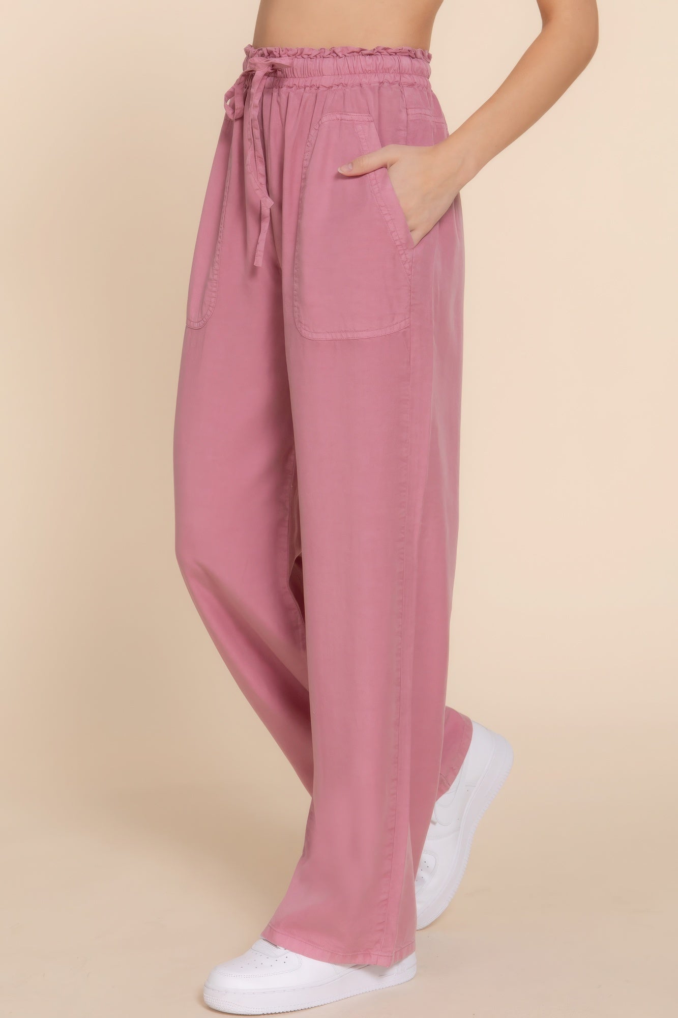 Elastic Waist Tencel Long Pants JoySkyBoutique