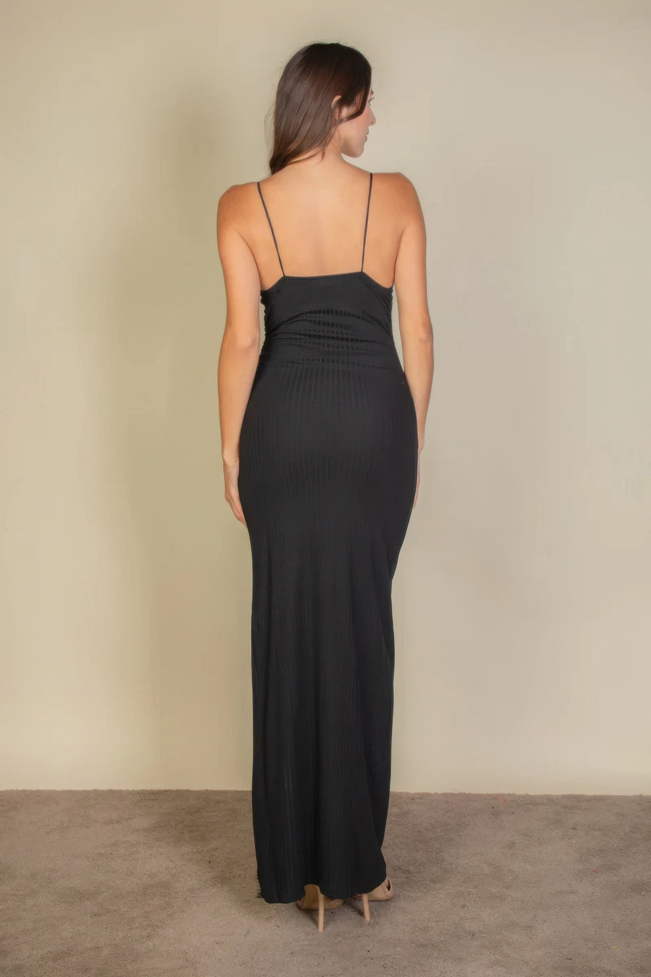 Eyelash Lace Trim Split Thigh Cami Dress JoySkyBoutique