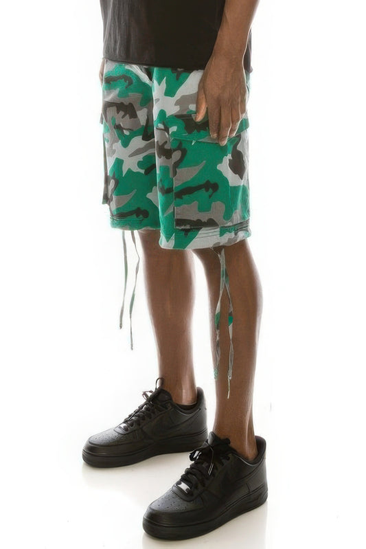 Men's Camo Belted Cargo Shorts JoySkyBoutique
