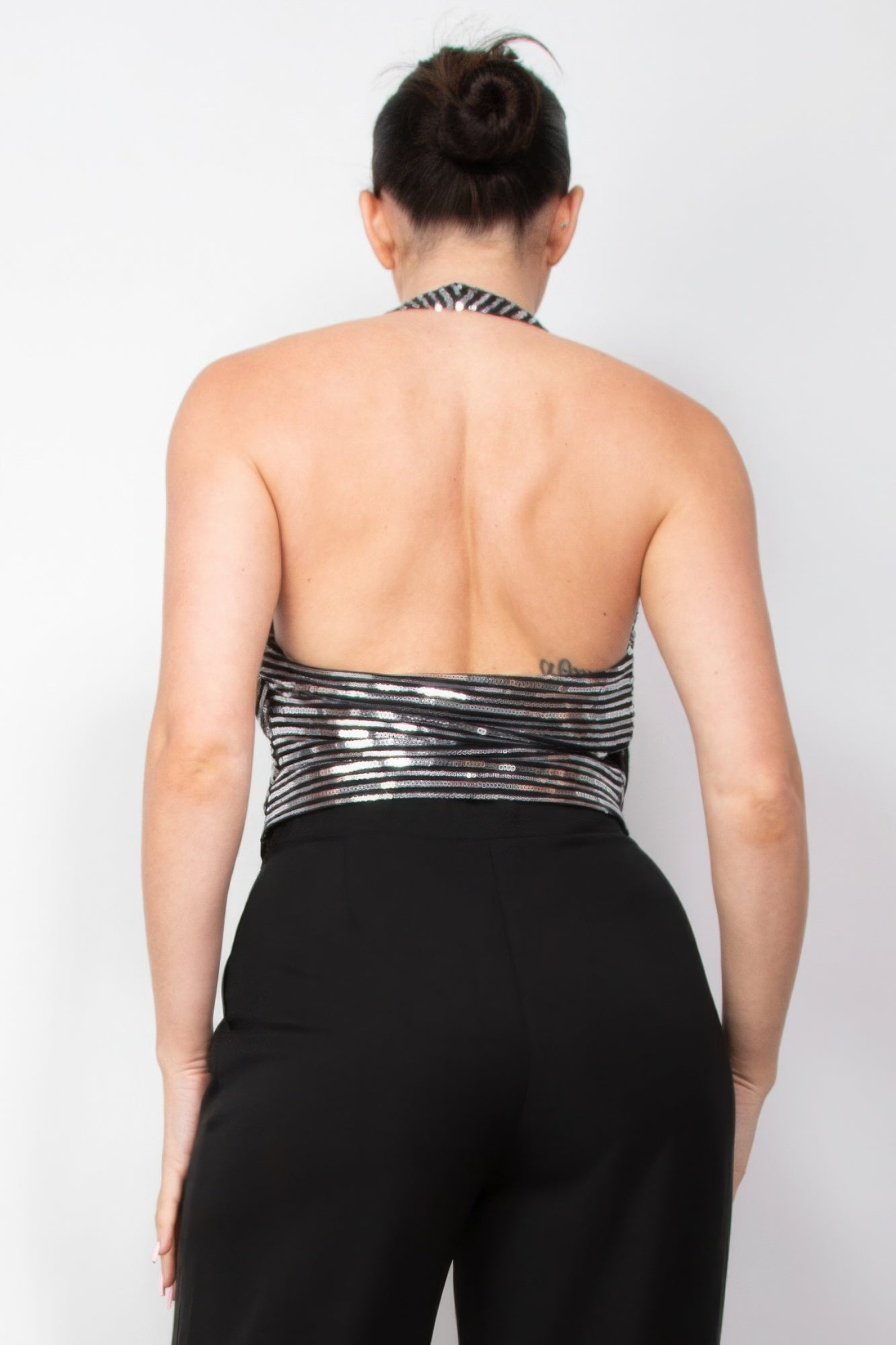 Surplice Halter Sequin Top JoySkyBoutique