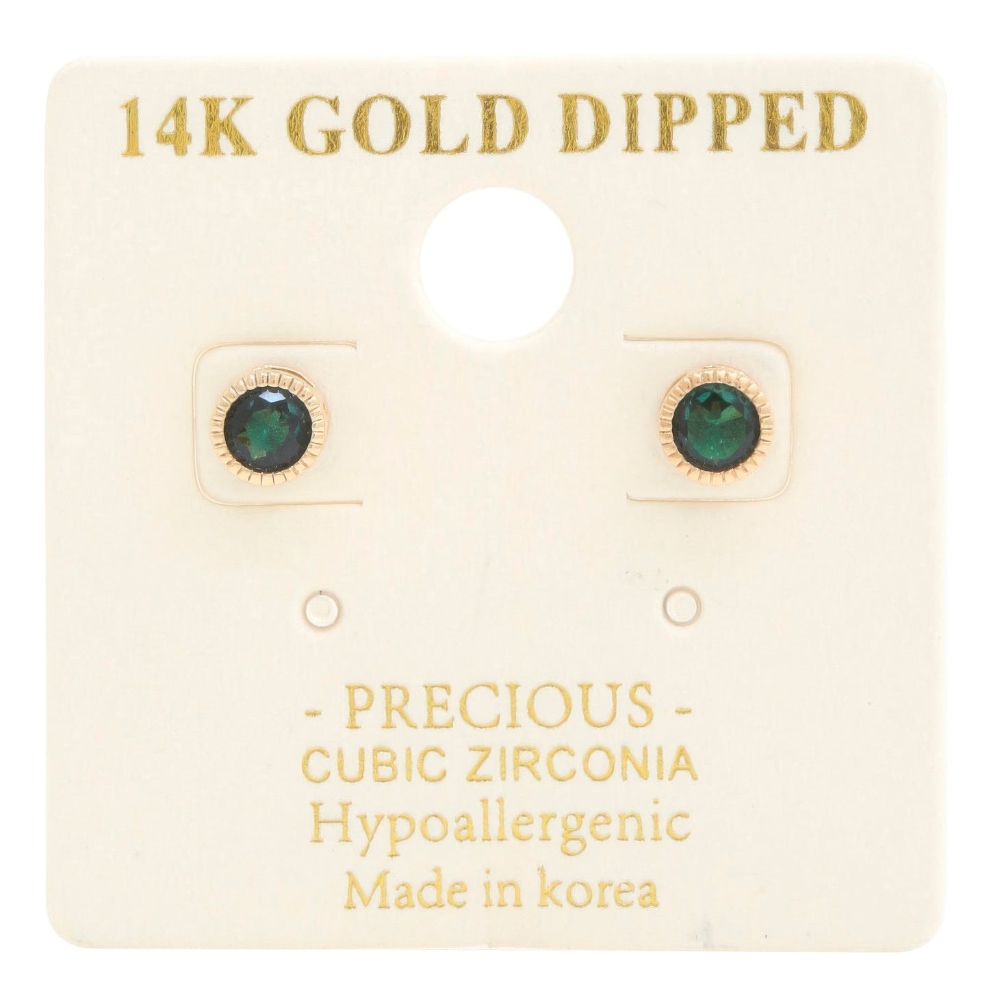 14k Gold Dipped Cz Round Earring JoySkyBoutique