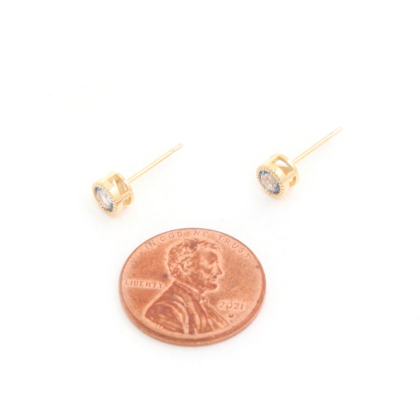 14k Gold Dipped Cz Round Earring JoySkyBoutique
