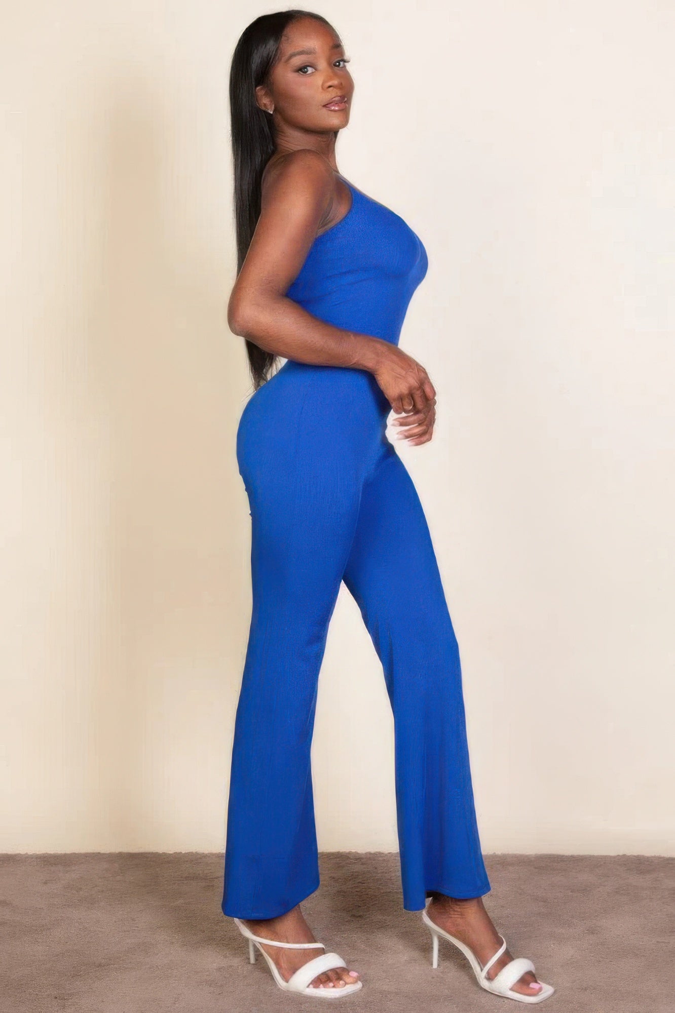Ribbed sleeveless wide leg jumpsuit JoySkyBoutique