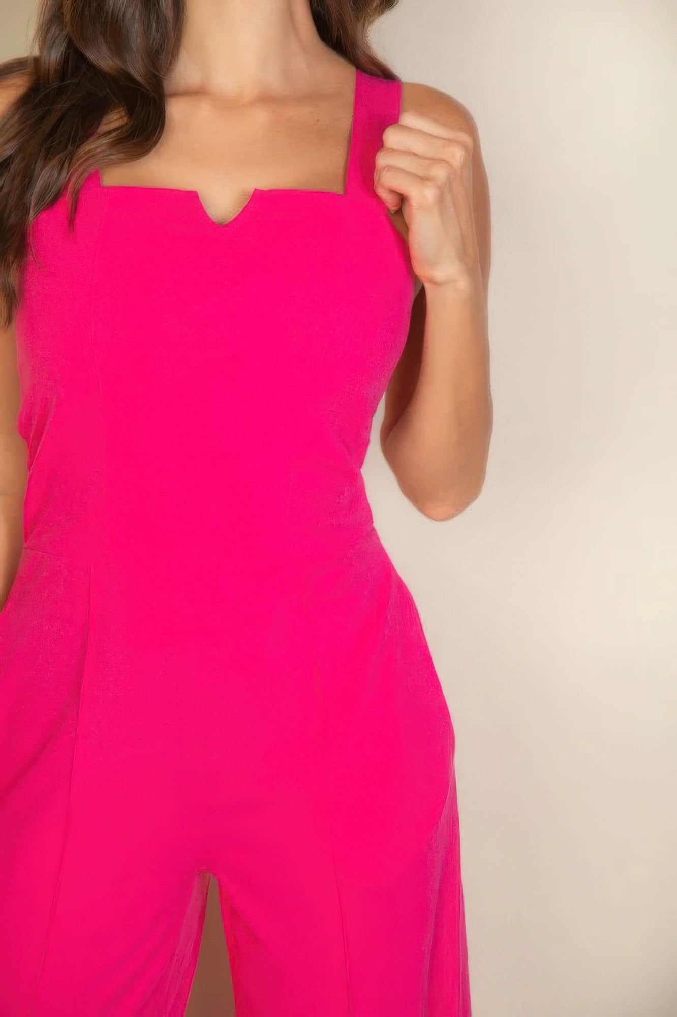 Notched neck cami jumpsuit JoySkyBoutique