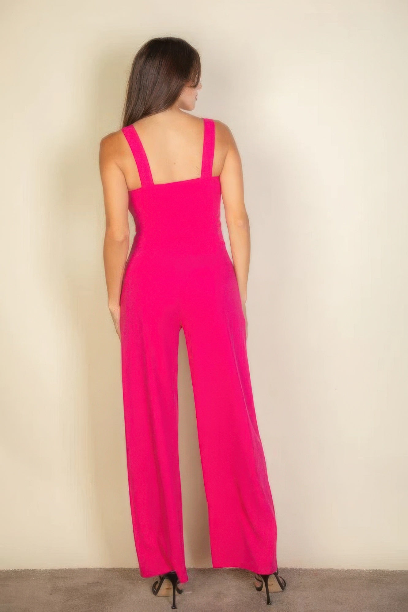 Notched neck cami jumpsuit JoySkyBoutique