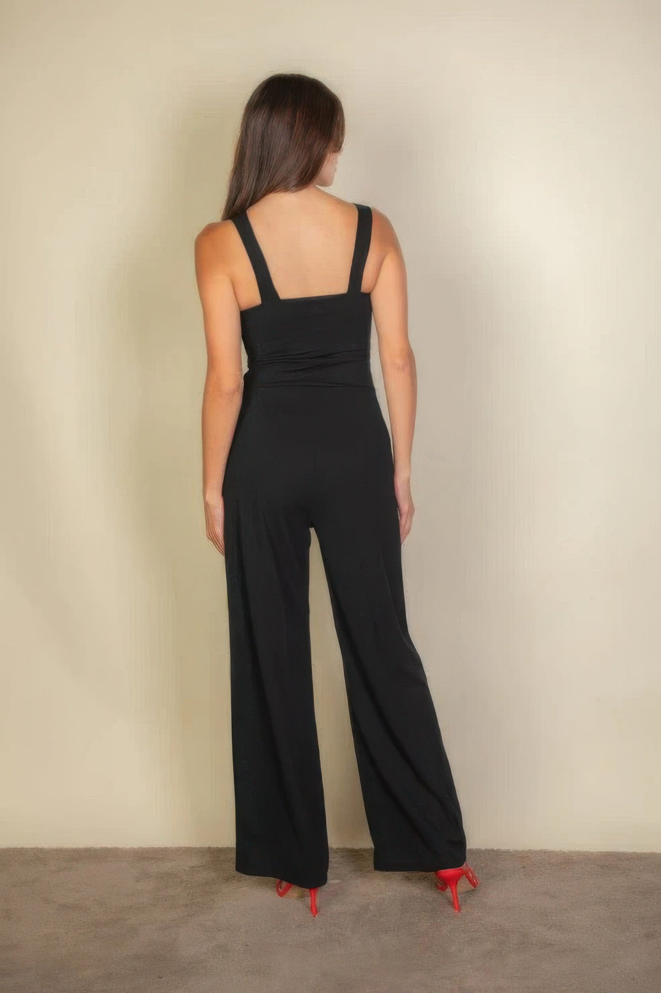 Notched neck cami jumpsuit JoySkyBoutique