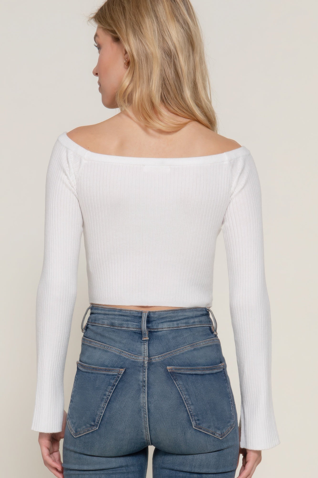 Long flare slv off shoulder sweater JoySkyBoutique