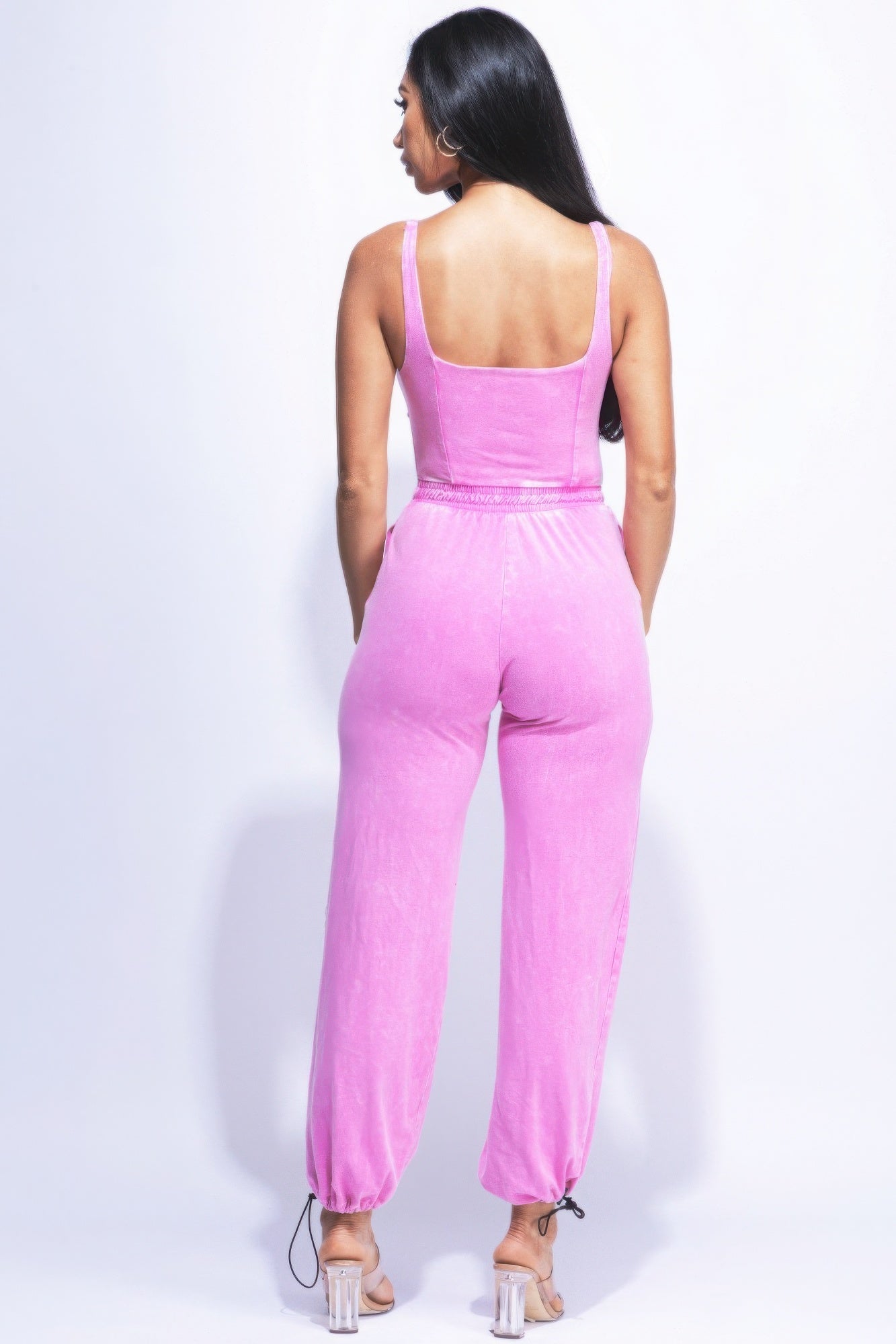 Washed Jumpsuit With Adjustable Ankle JoySkyBoutique