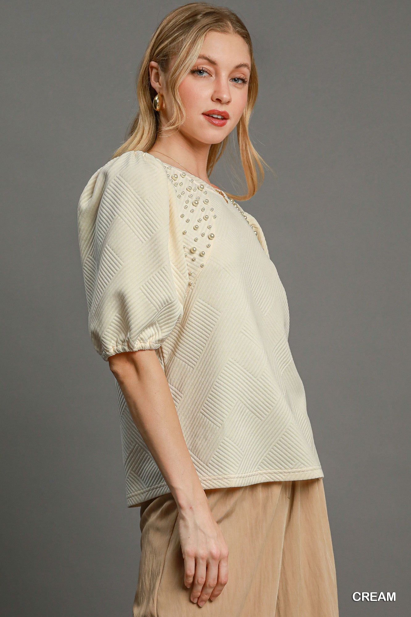 Puff Sleeve Knit Top JoySkyBoutique