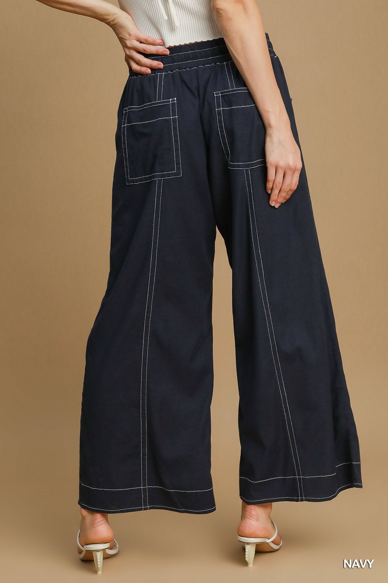 Wide Leg Pull On Pants JoySkyBoutique