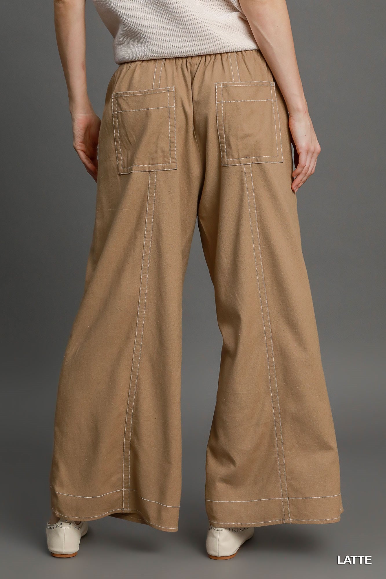 Wide Leg Pull On Pants JoySkyBoutique