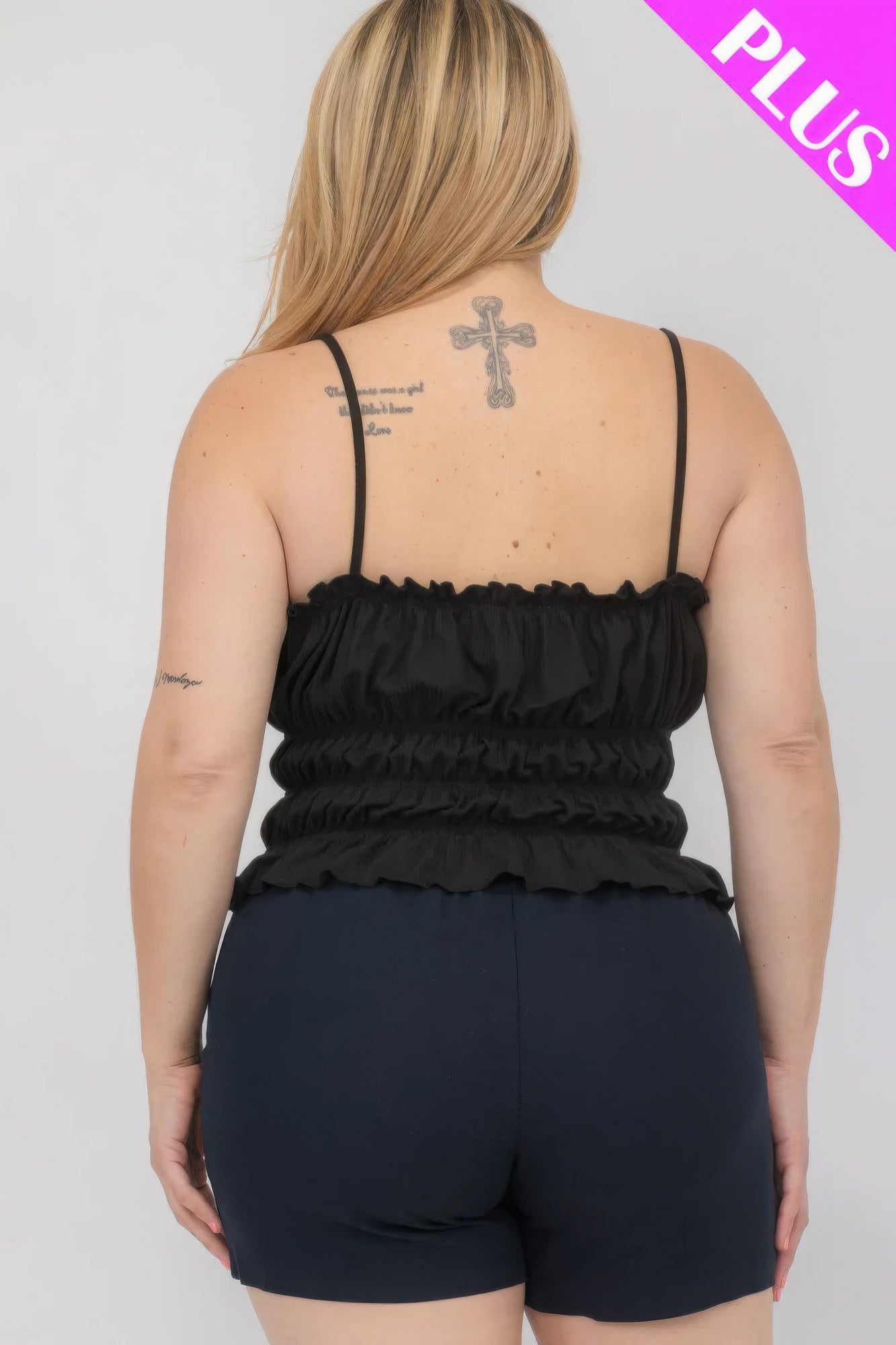 Plus Size Tiered Shirred Body Crop Top JoySkyBoutique