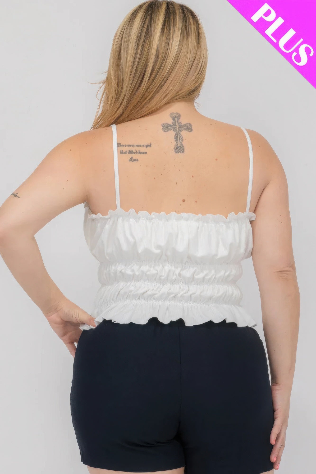 Plus Size Tiered Shirred Body Crop Top JoySkyBoutique
