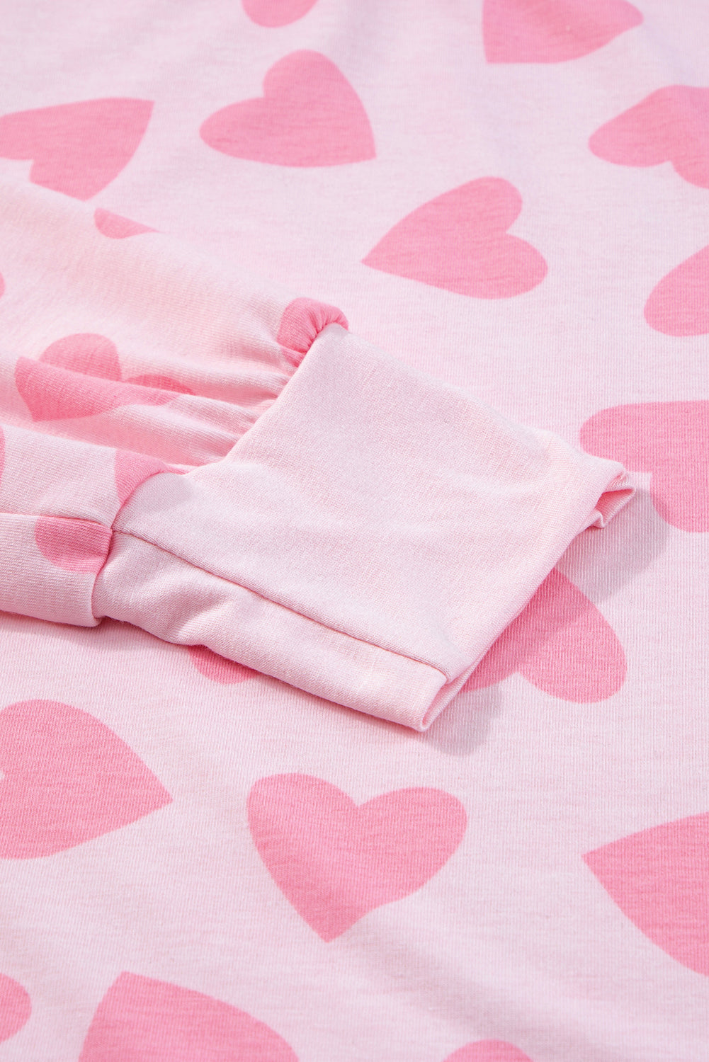 Heart Print Long Sleeve Top and Shorts Lounge Set Trendsi