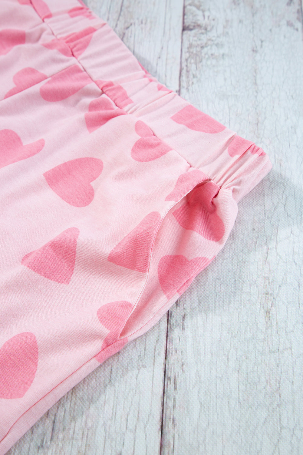 Heart Print Long Sleeve Top and Shorts Lounge Set Trendsi