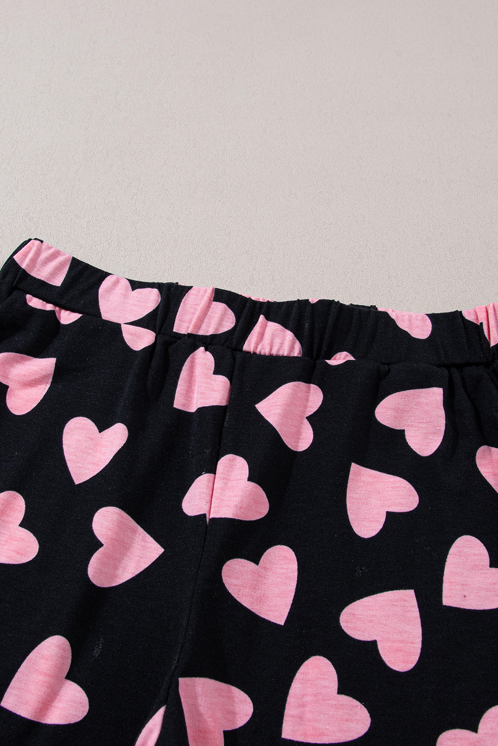 Heart Print Long Sleeve Top and Shorts Lounge Set Trendsi