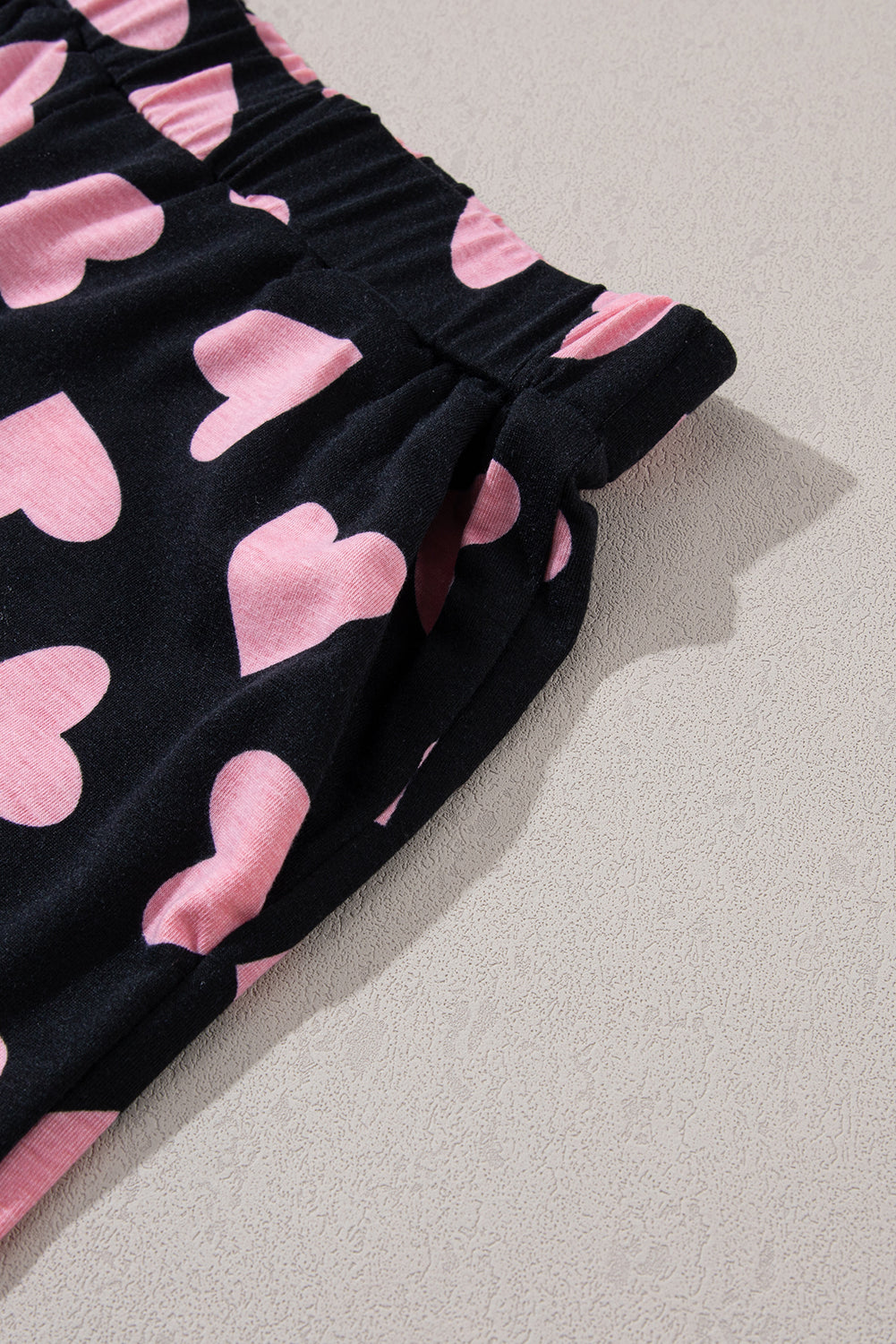 Heart Print Long Sleeve Top and Shorts Lounge Set Trendsi