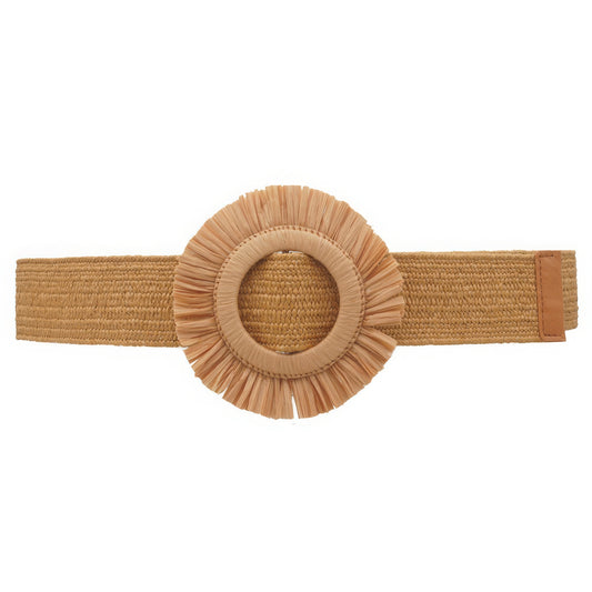 Fringe Circle Straw Belt JoySkyBoutique