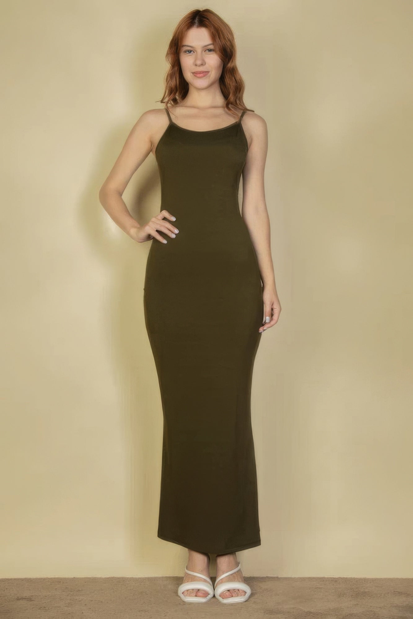 Ribbed Mermaid Hem Camisole Maxi Dress JoySkyBoutique