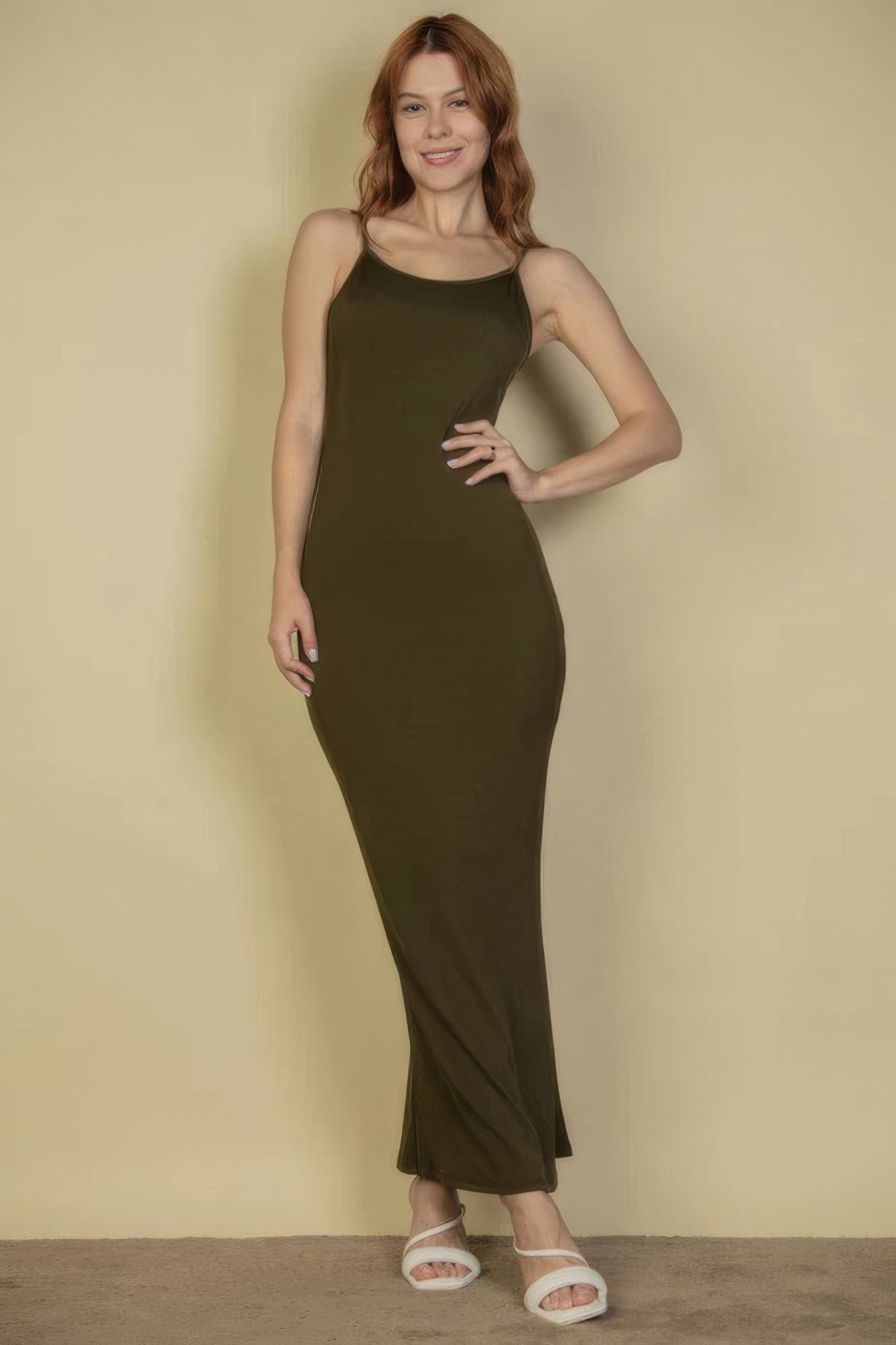 Ribbed Mermaid Hem Camisole Maxi Dress JoySkyBoutique