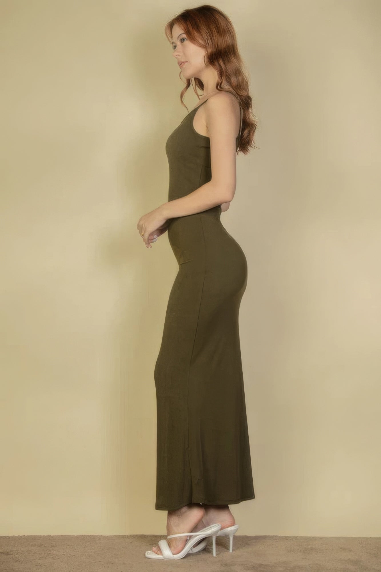 Ribbed Mermaid Hem Camisole Maxi Dress JoySkyBoutique