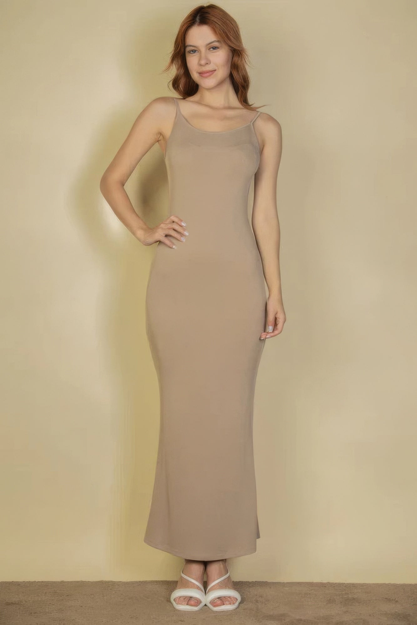 Ribbed Mermaid Hem Camisole Maxi Dress JoySkyBoutique