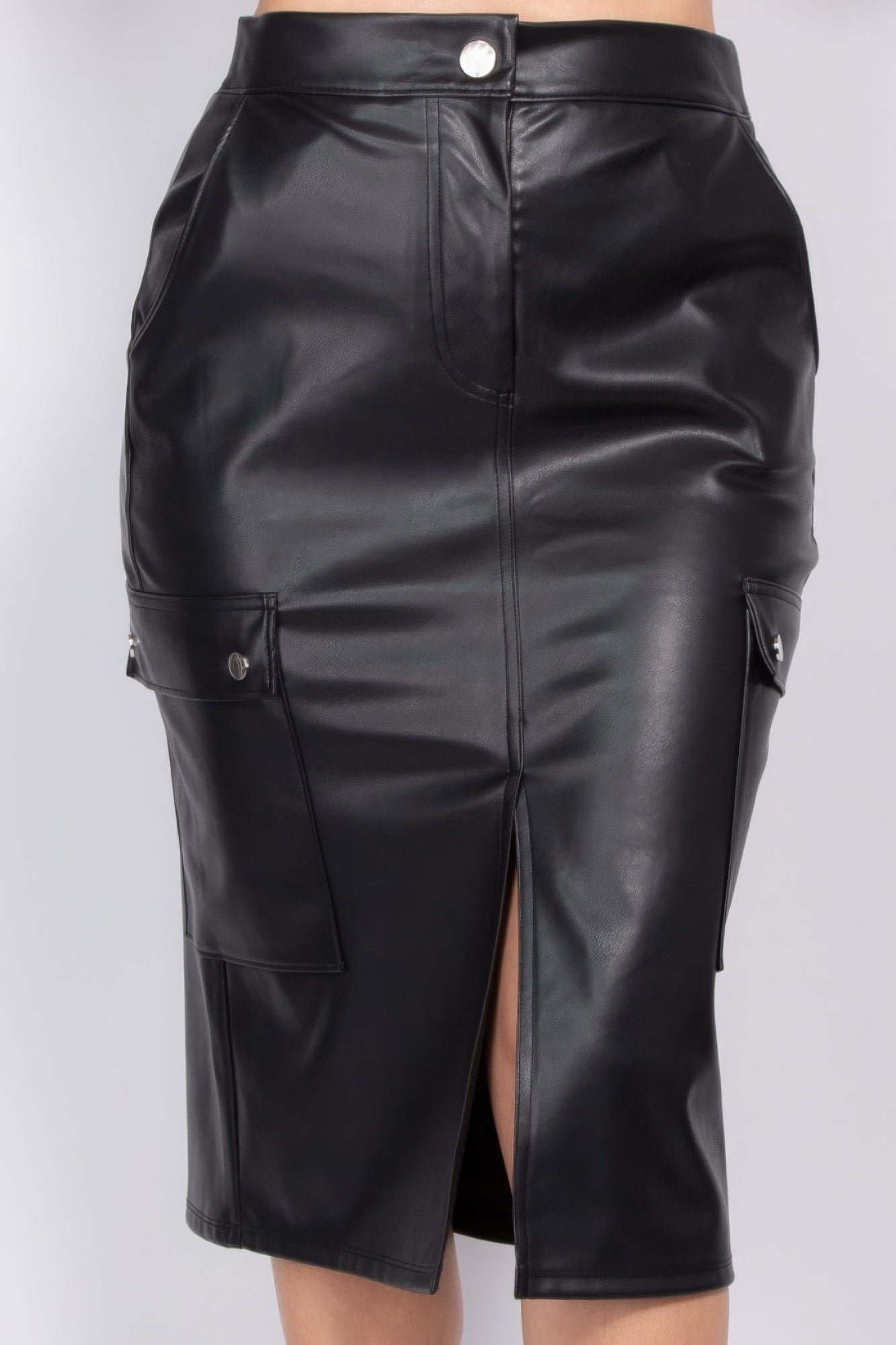 Faux Leather High-rise Cargo Skirt JoySkyBoutique